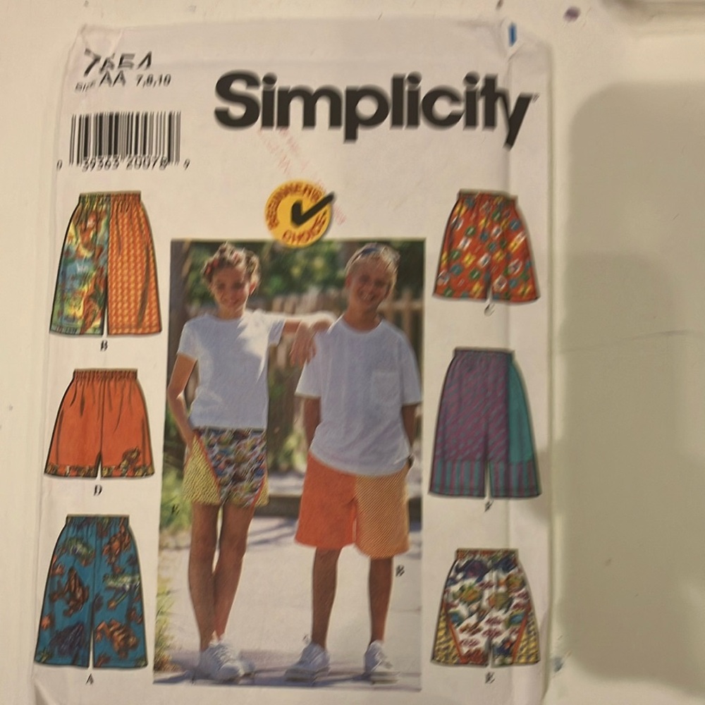 Simplicity Kids' Shorts Pattern